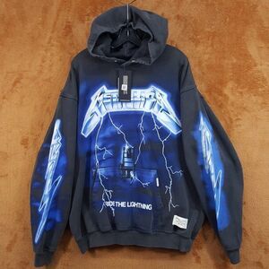 REPRESENT Hoodie Mens Large Grey Ride the Lightening Metallica